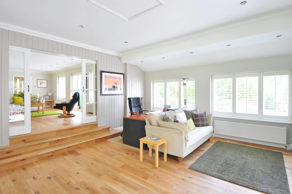 hardwood flooring in a living room